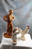 Hull Pottery Rooster, #8017 Male Dancer Pottery &