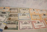 17 Old Stock Certificates Railroad, Telephone,
