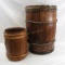 2 Antique Hand Made Wooden Barrels