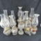 10 antique & vintage oil lamps with chimneys