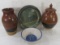 4 pieces of signed pottery
