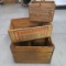3 Antique Wooden Crates with Advertising