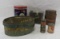 Tobacco, snuff, foot oil, and other tins