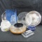 Pressed glass & silver plate servers and more