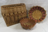 3 Vintage Winnebago Ho-Chunk Hand Woven Baskets