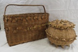 2 Vintage Winnebago Ho-Chunk Hand Woven Baskets