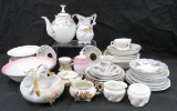 Russian teapot and unmarked china pieces
