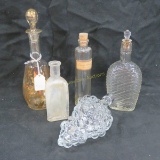 Antique barber bottle with Stopper and others