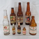 5 vintage paper label beer bottles Red Wing