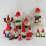 Swedish Wooden Gnome Dolls and Candleholder