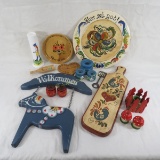 Swedish rosemaled plaques, candle holders & more