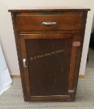 Antique Wood Cabinet With Drawer