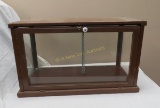 Wooden Glass Display Case With Lock And Key