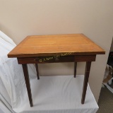 Vintage Wood Table With Drawer