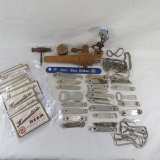 Assorted Beer Bottle Openers, bottle labels & more