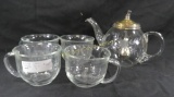 1920's Frederick Carder Pyrex etched glass tea pot