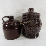 Red Wing 1/2 gal jug & Peasant Cookie jar