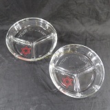 2 Pyrex meal pack glass inserts