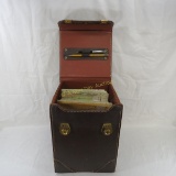 Pilot map case with maps and books