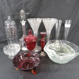 Antique & Vintage Ruby & Clear Glass