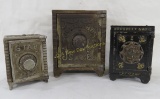 Star, Columbus, Security Safe cast iron coin banks