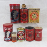 Vintage Calumet Baking Powder and other tins