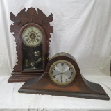 Two vintage mantel clocks parts or repair