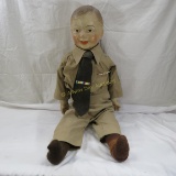 Vintage Compo and cloth military doll 28