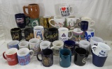 Collection of travel, souvenir & other coffee mugs