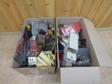 2 Large boxes of plastic train buildings and parts