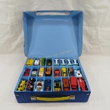 Carry case full of vintage Matchbox, Hot Wheels