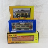 3 Rail King Cars with boxes