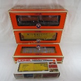 4 Lionel Milwaukee Road train cars with boxes