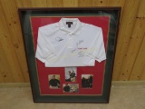 Shadowbox with signed golfing shirt & photos