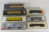 7 N Scale Train Cars with Locomotive