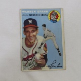 1954 Topps Warren Spahn baseball card #20