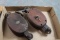 2 Wooden Pully's with Hooks Measure 4