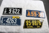 4 1953-54 Cereal Premium Bicycle License Plates