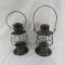 2 vintage unmarked railroad lanterns