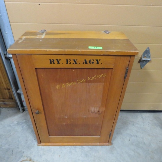 RY. EX. AGY Wood ticket cabinet