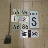 GN Straw Broom & 6 Row Signs