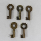 5 CPR (Canadian Pacific Railroad) switch keys