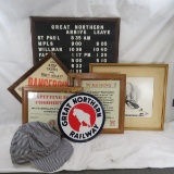 GN framed notices, schedule board  & more