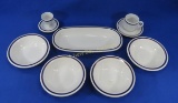 9 pc UP Blue & Gold China with Butter Pat