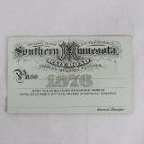 1876 Southern Minnesota Railroad unused pass