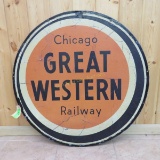 CGW sign from Minneapolis wood cupola caboose 1970
