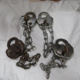 6 Steel Railroad Locks with 3 keys