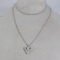 14kt white gold necklace & diamond heart pendant