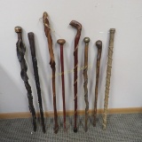 8 Wooden Walking Sticks