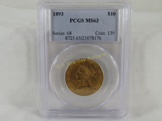 1893 $10 Gold Liberty Head PCGS graded MS63